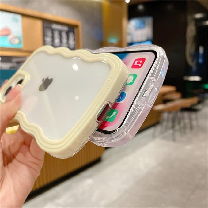 iPhone 14/13 Case Clear TPU Cover Stylish Korean Cute Transparent Thin Lightweight Shockproof Smartphone Case Wireless Charging with Strap Hole Compatible with iPhone 14/13 6.1 inch - Light Blue