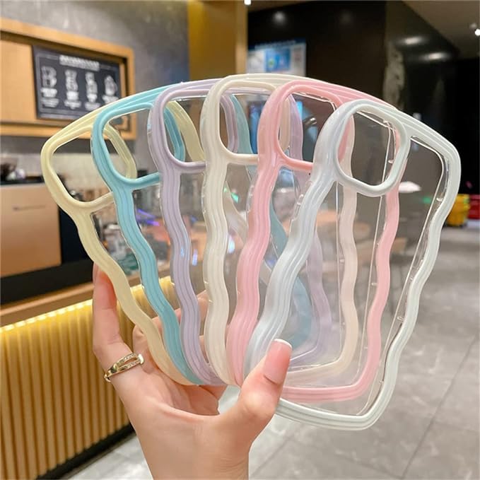 iPhone 14/13 Case Clear TPU Cover Stylish Korean Cute Transparent Thin Lightweight Shockproof Smartphone Case Wireless Charging with Strap Hole Compatible with iPhone 14/13 6.1 inch - Light Blue