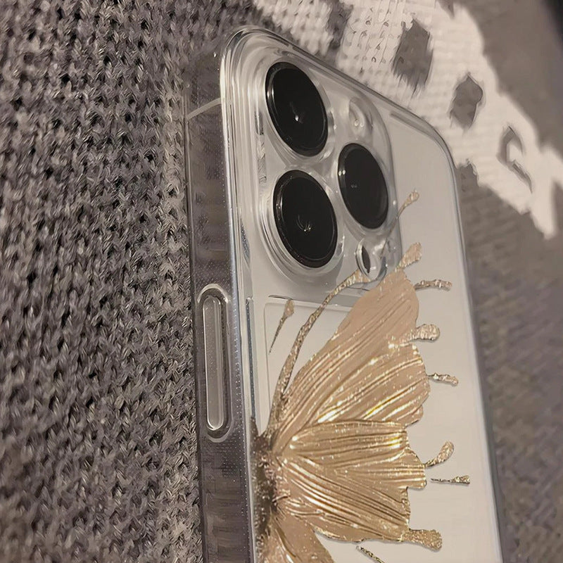 iPhone 15pro Max Case Clear Transparent Plated Quicksand Butterfly iPhone 15proMax Case Shockproof Thin Lightweight iPhone 15proMax Cover Fingerprint Prevention Smartphone Case Full Protection Lens Protection