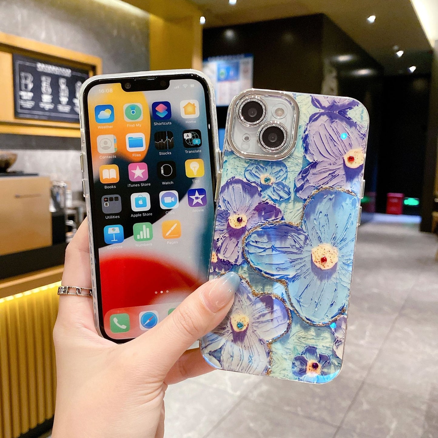 スマホケース iPhone12 おしゃれ カバー あいふぉん12 携帯電話ケース 多機種対応 保護カバー アイフォン 12用スマートフォンケース 軽量 花柄 スマホケース 6.1インチ 耐衝撃 全面保護 レンズ保護 落下防止 油絵