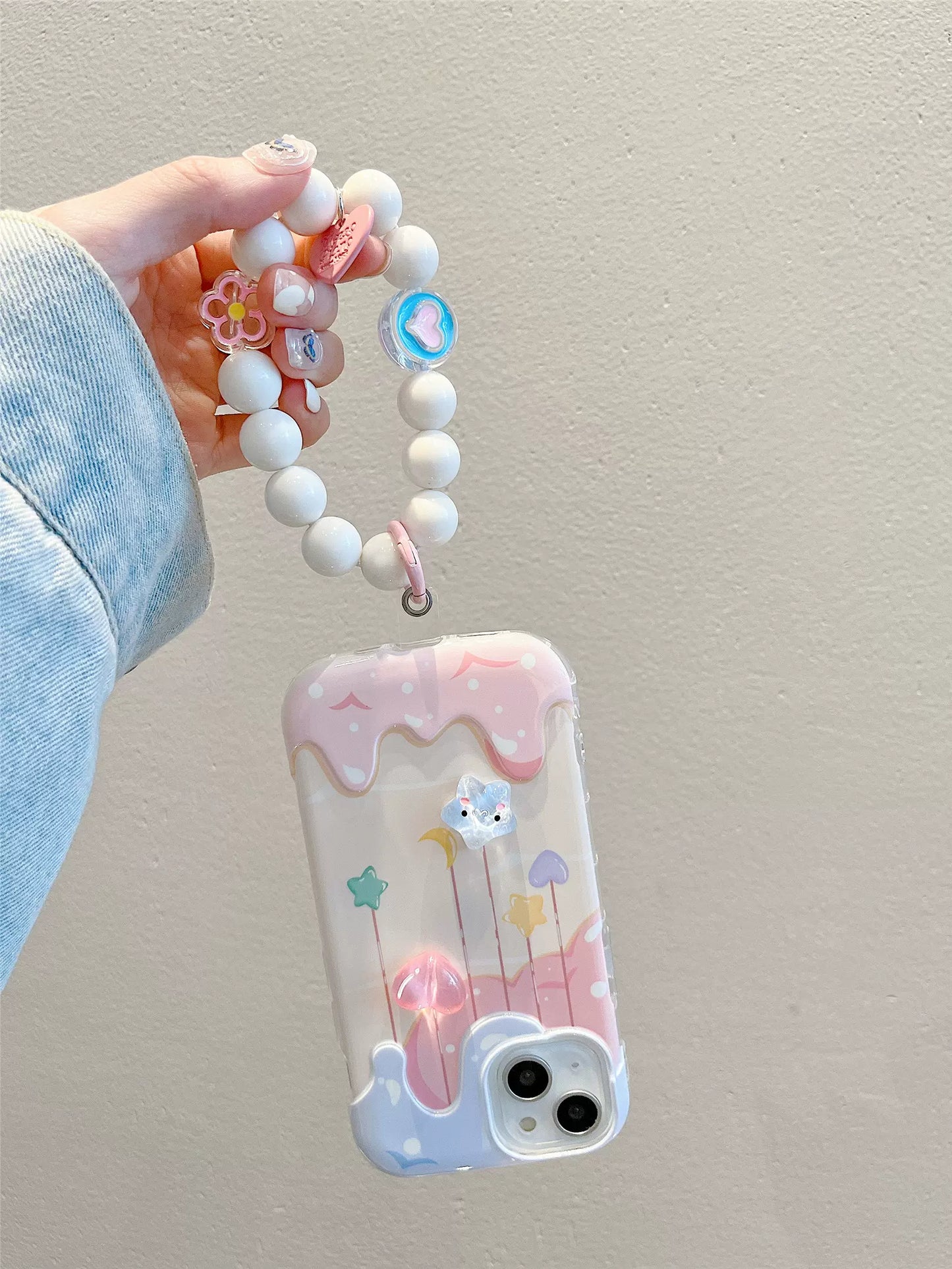 Case Smartphone Case Sanrio Character Protective Case Stand Function Cinnamoroll Mobile Cover Cute Small Strap Mobile Case Full Protection Scratch Prevention Drop Prevention iPhone 13 Cover Qi Wireless Charging Compatible