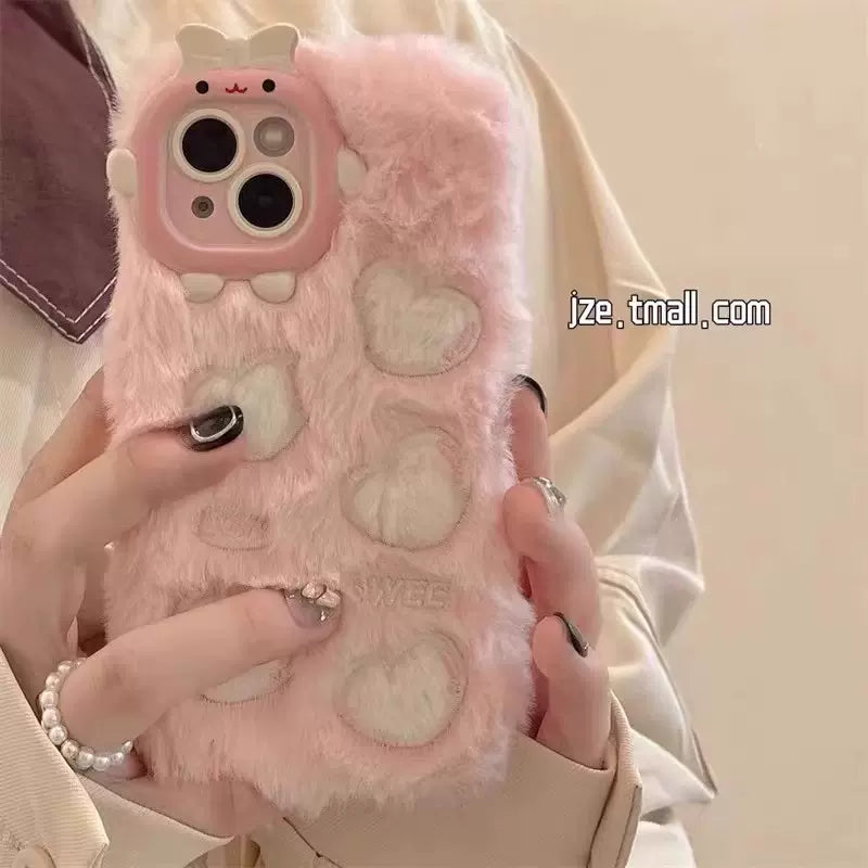 Case Compatible with iPhone 12 Cover Cute Cartoon Super Moe Popular Ins Plush Sausage Mouth Limbs Fluffy Stylish Shockproof Cover iPhone Case Soft Case Full Protection Drop Prevention Mobile Case Popular Smartphone Case Stylish (iPhone 12, Purple)