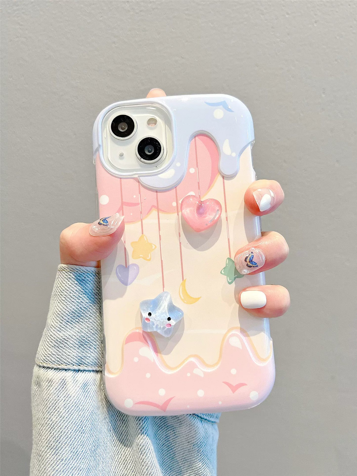 Case Smartphone Case Sanrio Character Protective Case Stand Function Cinnamoroll Mobile Cover Cute Small Strap Mobile Case Full Protection Scratch Prevention Drop Prevention iPhone 13 Cover Qi Wireless Charging Compatible