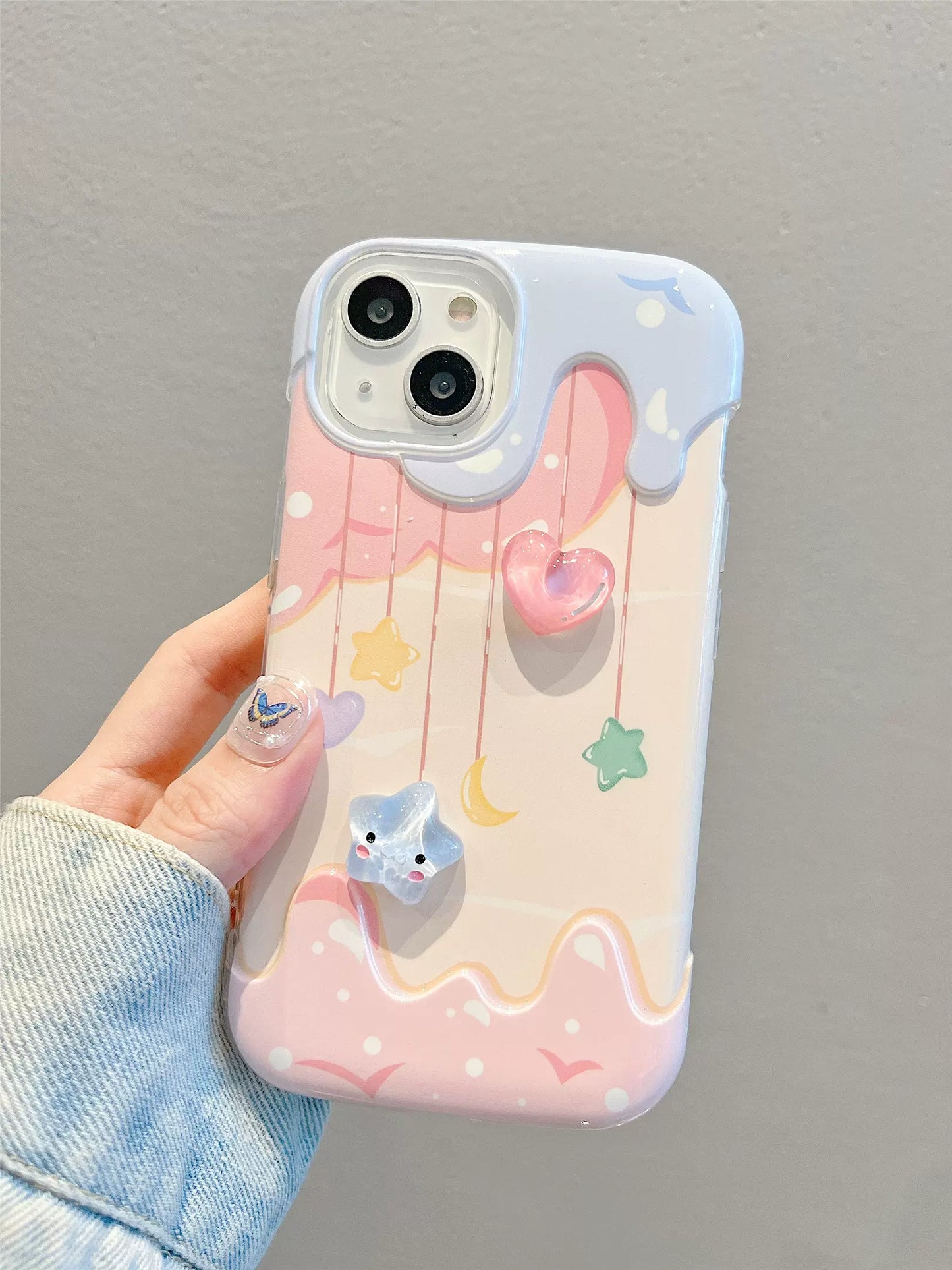 Case Smartphone Case Sanrio Character Protective Case Stand Function Cinnamoroll Mobile Cover Cute Small Strap Mobile Case Full Protection Scratch Prevention Drop Prevention iPhone 13 Cover Qi Wireless Charging Compatible