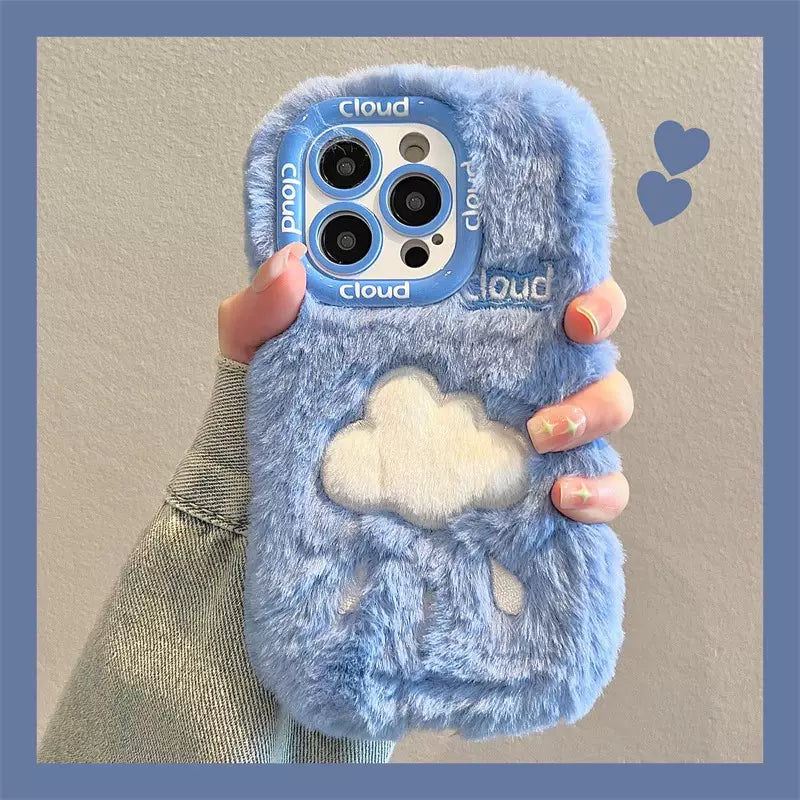 Case Compatible with iPhone 12 Cover Cute Cartoon Super Moe Popular Ins Plush Sausage Mouth Limbs Fluffy Stylish Shockproof Cover iPhone Case Soft Case Full Protection Drop Prevention Mobile Case Popular Smartphone Case Stylish (iPhone 12, Purple)