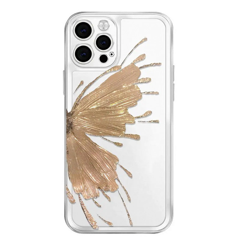 iPhone 15pro Max Case Clear Transparent Plated Quicksand Butterfly iPhone 15proMax Case Shockproof Thin Lightweight iPhone 15proMax Cover Fingerprint Prevention Smartphone Case Full Protection Lens Protection