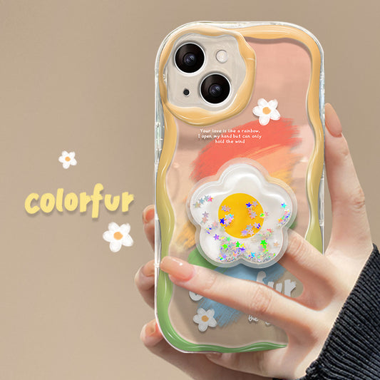 iPhone 13 case cute flower daisy transparent clear smartphone case smartphone cover iPhone 13 case stylish sunflower Korea with stand function iPhone case iPhone 13 case ultra lightweight shockproof mobile cover mobile case popular iPhone case ranking